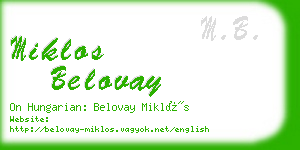 miklos belovay business card